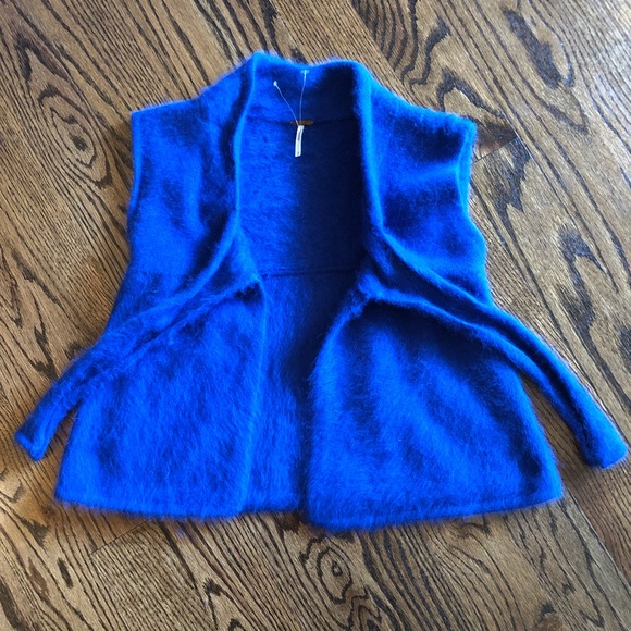 Free People Cobalt angora rabbit hair tie vest - Picture 4 of 5
